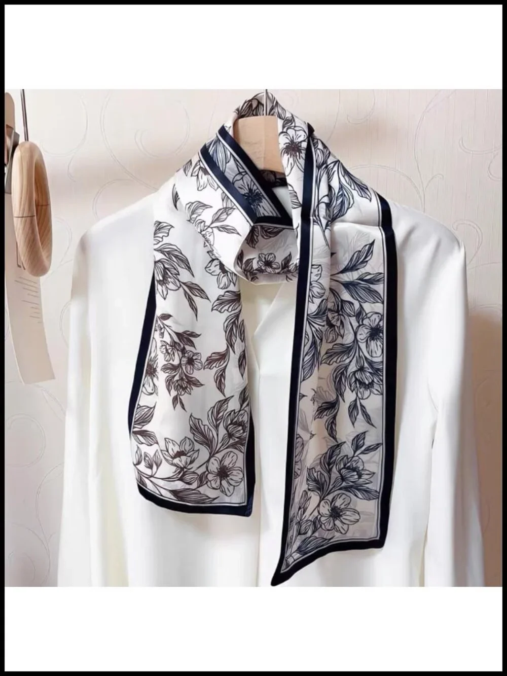 100% Silk Long Oblong Scarf Shawl Hair Wrap Gift